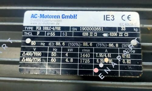 FCA 100 LC-4 / PHE - B5 400 /690 Üç fazlı norm motor