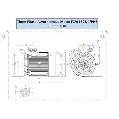FCMP 180 L-4/PHE Üç fazlı motor