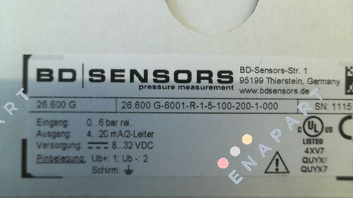 26.600 G-6001-R-1-5-100-200-1-000 Basınç vericisi