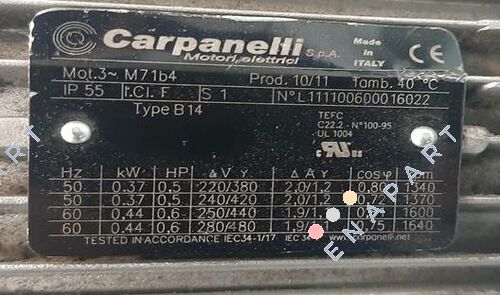 19125150334A  M71b4 Üç Fazlı Asenkron Motor