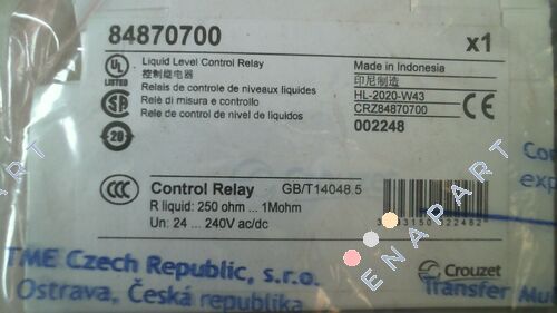 84870700 Seviye izleme rölesi
