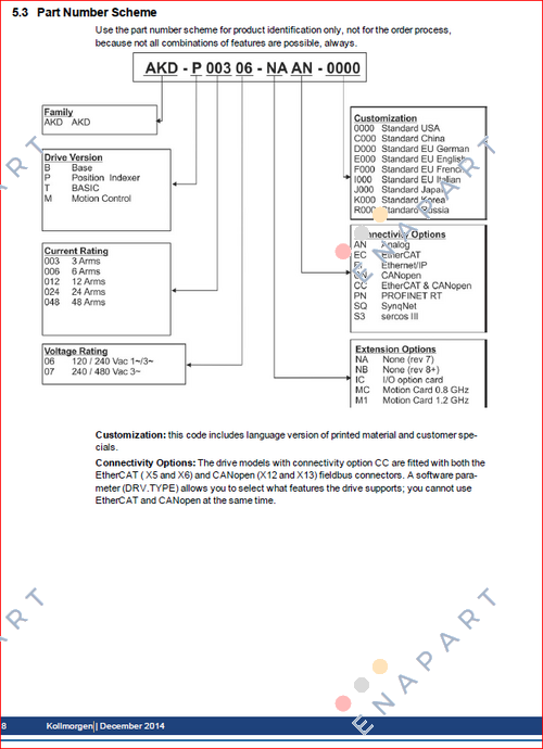 AKD-P00307-NBPN-D000  Gelişmiş hareket kontrolü için servo sürücü