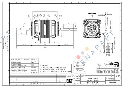 108206 / 1BT 40-40 3V NA 230V 50/60Hz FAN MOTORU