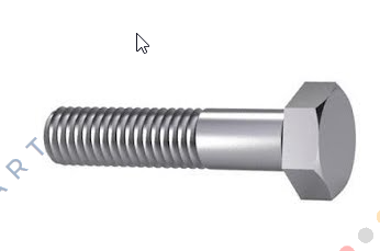 01200160090 (pack x25) Altıgen başlı cıvata ISO 4014 Çelik Çinko kaplama 8.8 M16X90