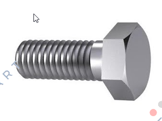 01210100090 (pack x100) Altıgen başlı vida DIN 933 Çelik Çinko kaplama 8.8 M10X90/S = 17