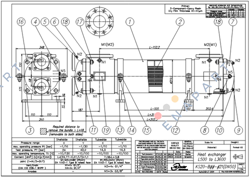 KS20-BCN-121(DN50) L500 ısı eşanjörü