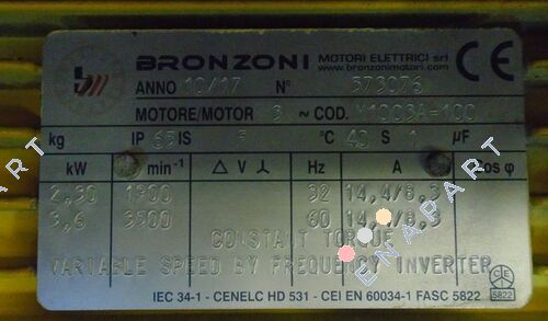 M1003A1700.0001 Asenkron elektrik motoru