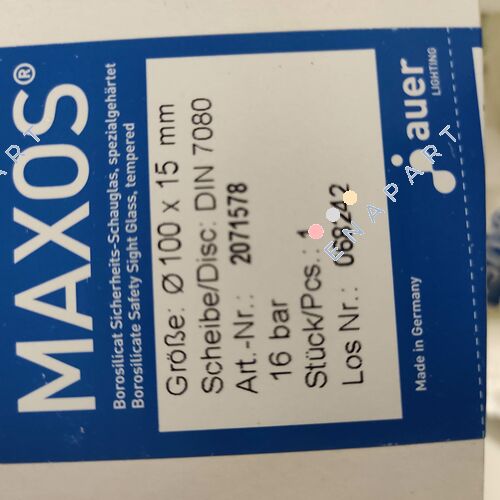 DIN 7080  Ø 100 X 15 MM Maxos Schaugläser Borosilikat