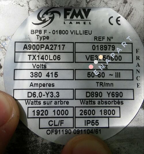 A900PA2717.TX140L6 *VE3750600* wrong code/ new code 5001018979 yelpaze
