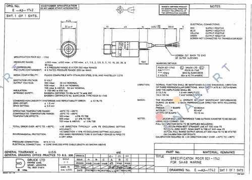 PDCR 921-1742 oem Buhar Basınç Sensörü
