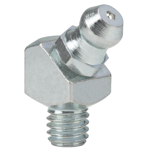 Hydraulic grease nipples H2, 45°, acc to DIN 71 412, hardened, galvanized, square version
