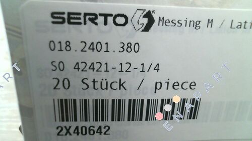 2X40642 / SO 42421-12-1/4 Dirsek vida bağlantısı